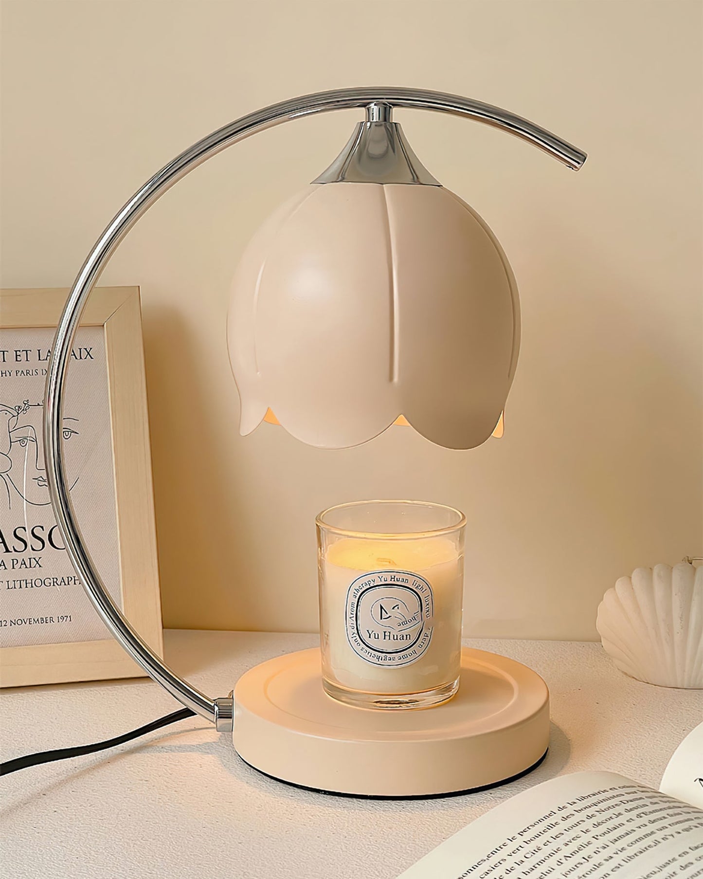 Floral Candle Table Lamp