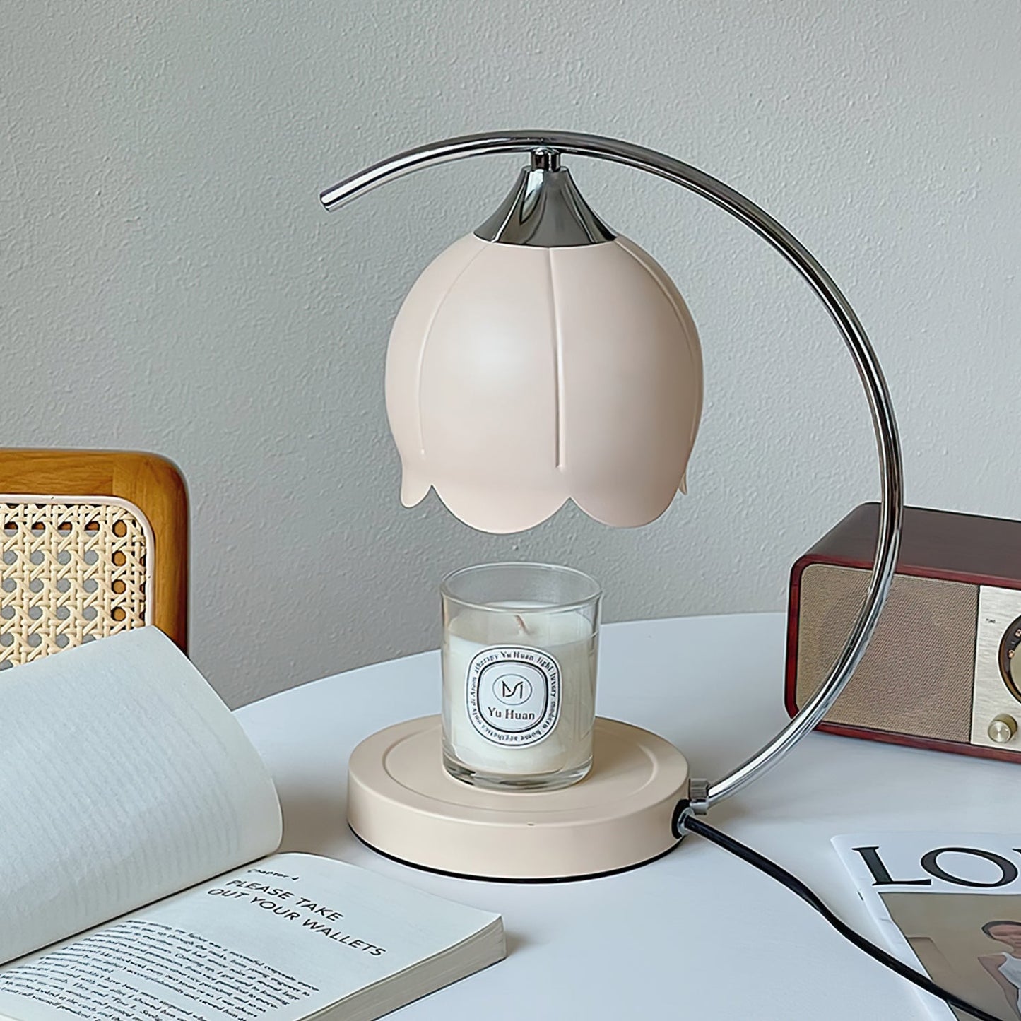 Floral Candle Table Lamp