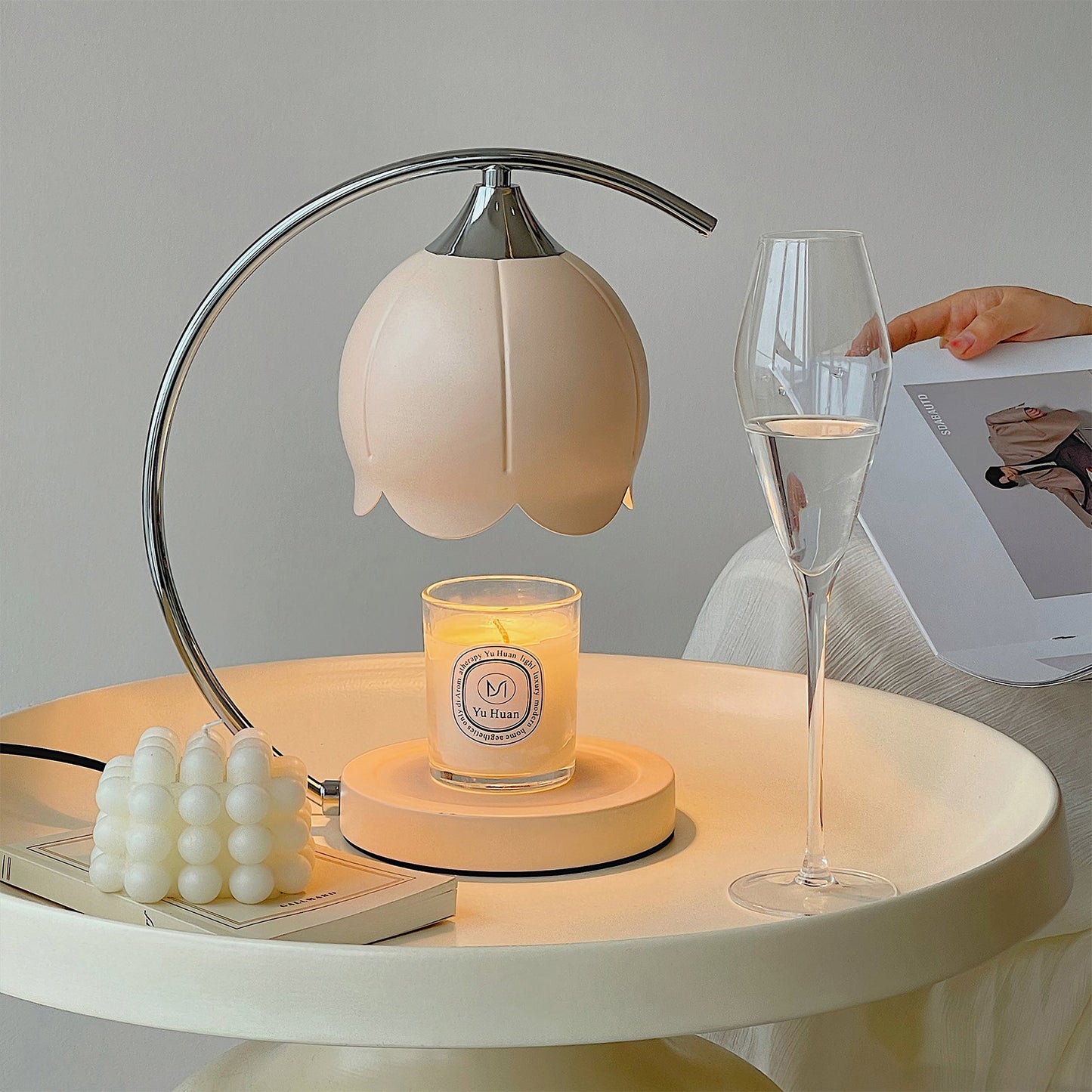 Floral Candle Table Lamp