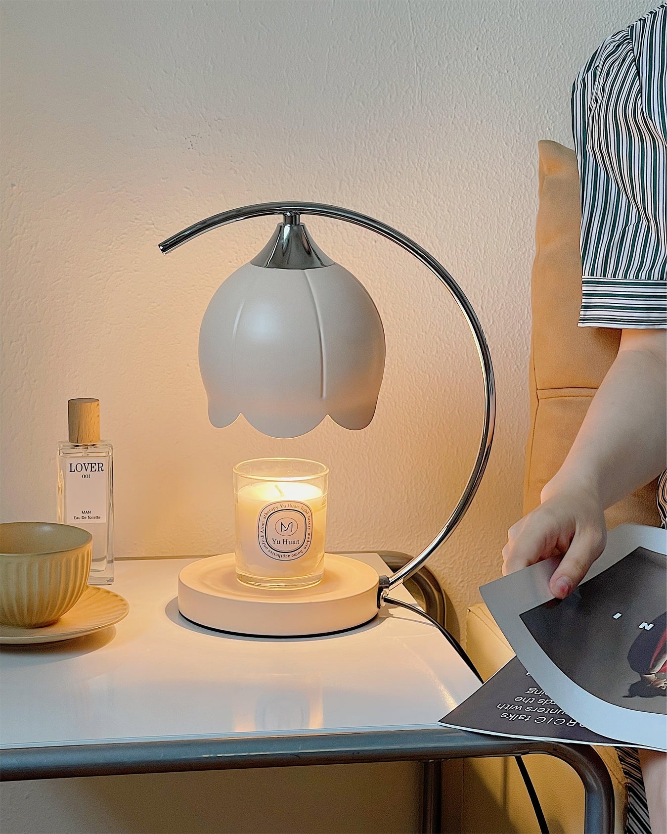 Floral Candle Table Lamp