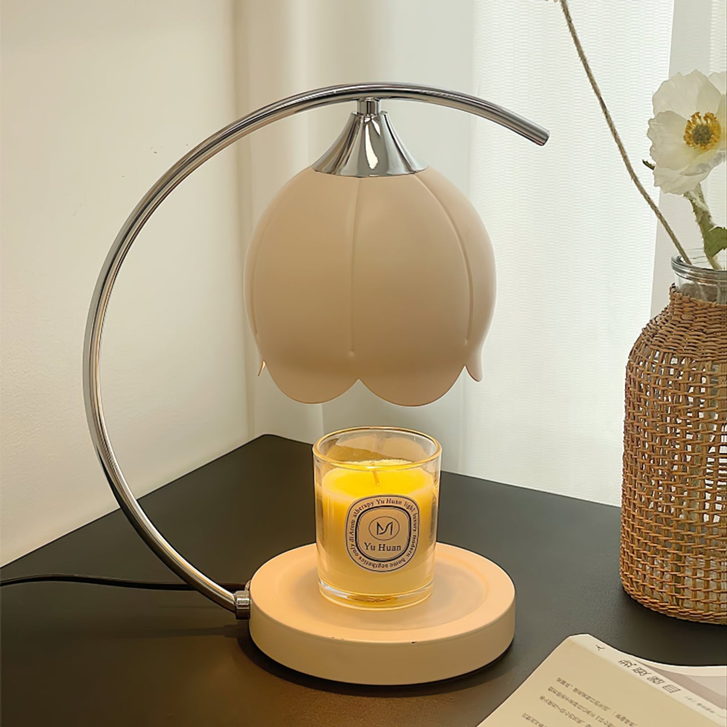 Floral Candle Table Lamp