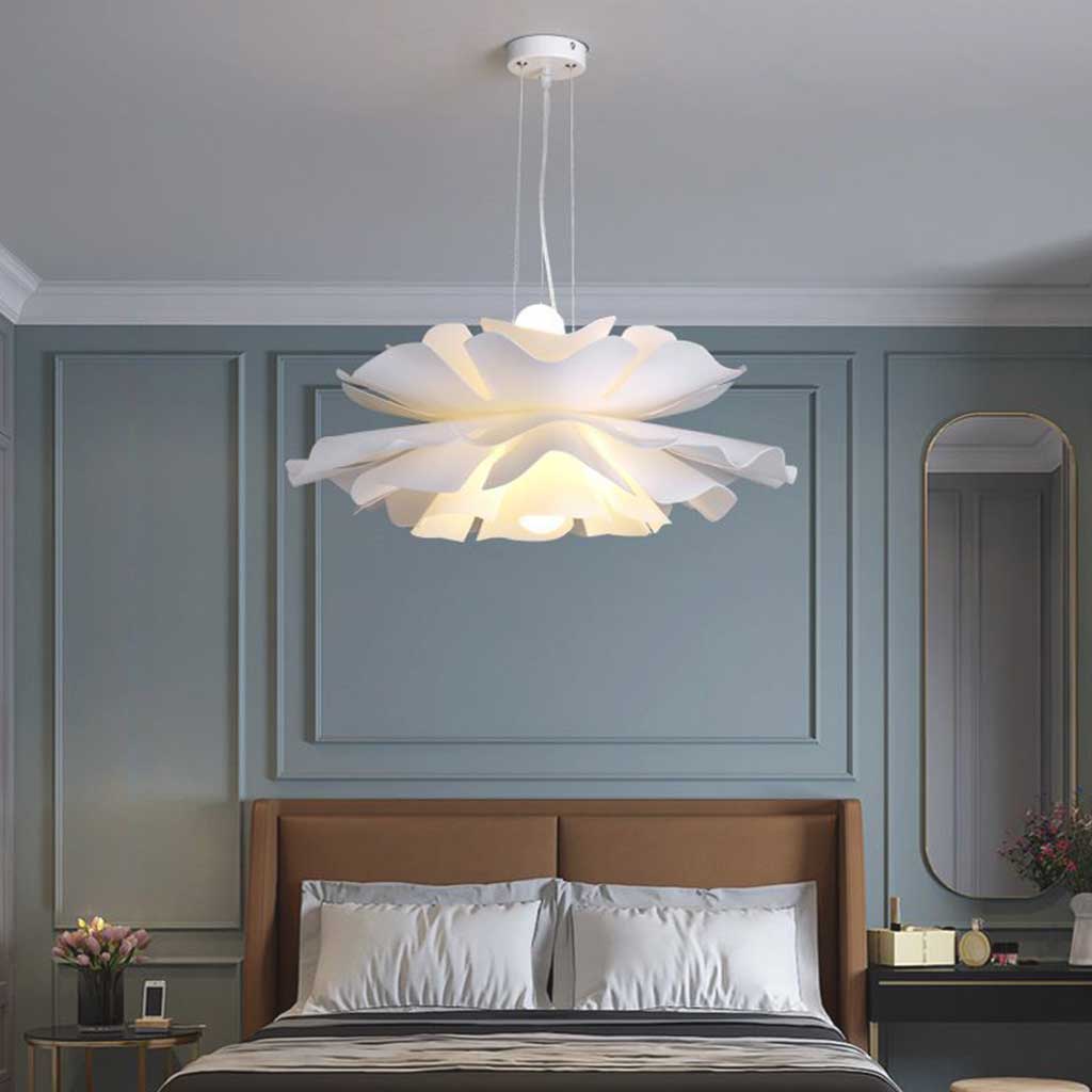 Chandelier Pendant Light Modern Elegant Acrylic Lotus Flower, White