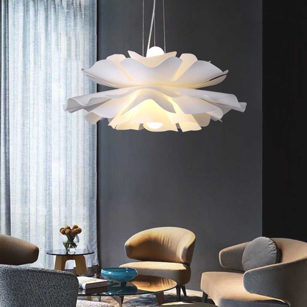 Chandelier Pendant Light Modern Elegant Acrylic Lotus Flower, White