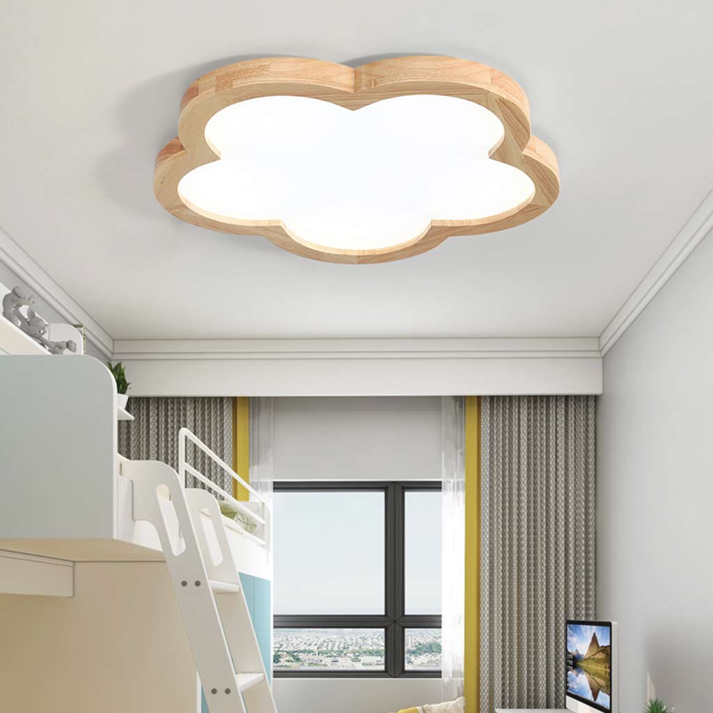 Ceiling Light Flush Mount Flower Cloud Wood Acrylic
