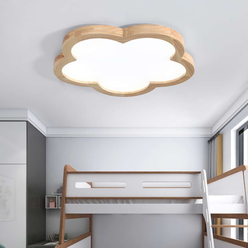 Ceiling Light Flush Mount Flower Cloud Wood Acrylic