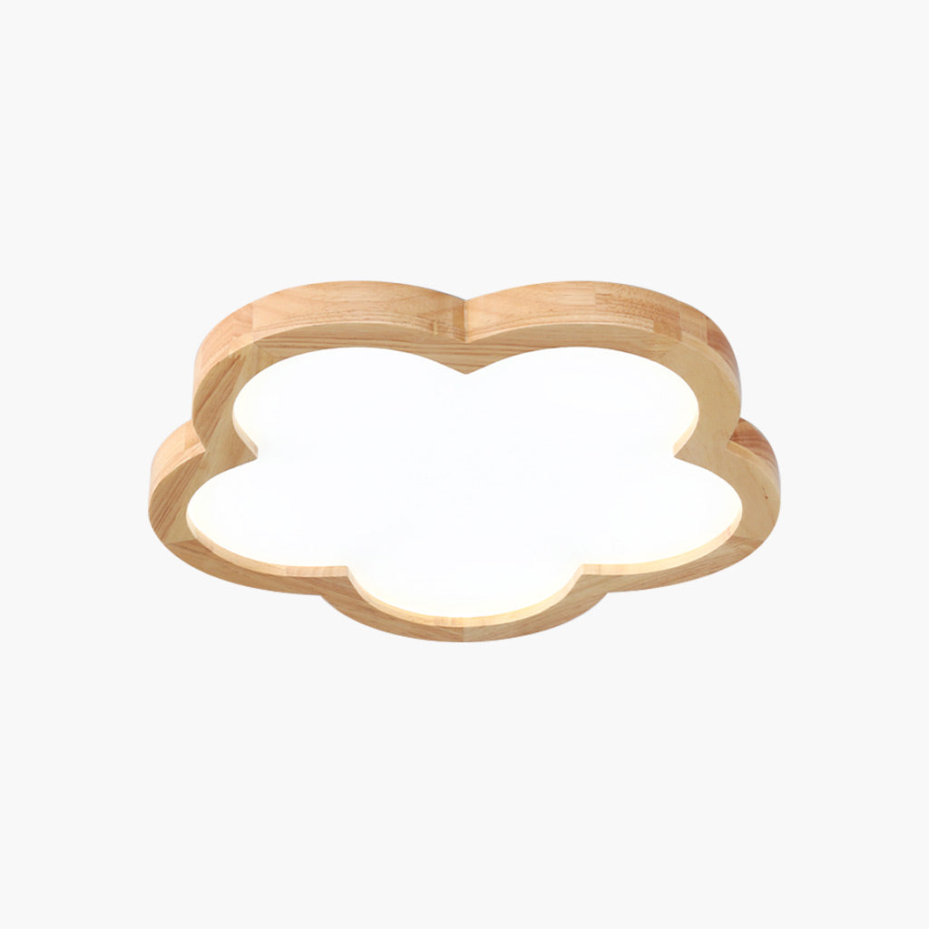 Ceiling Light Flush Mount Flower Cloud Wood Acrylic