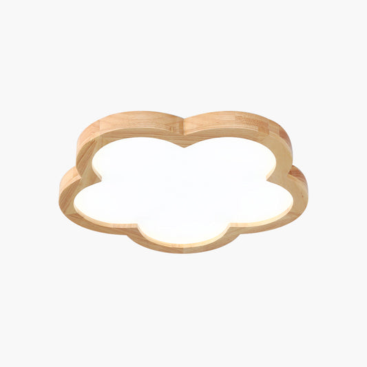 Ceiling Light Flush Mount Flower Cloud Wood Acrylic