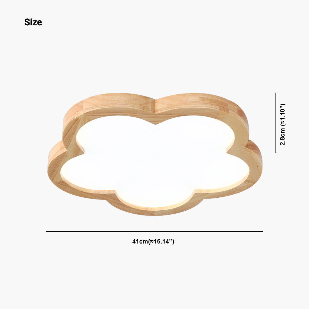 Ceiling Light Flush Mount Flower Cloud Wood Acrylic