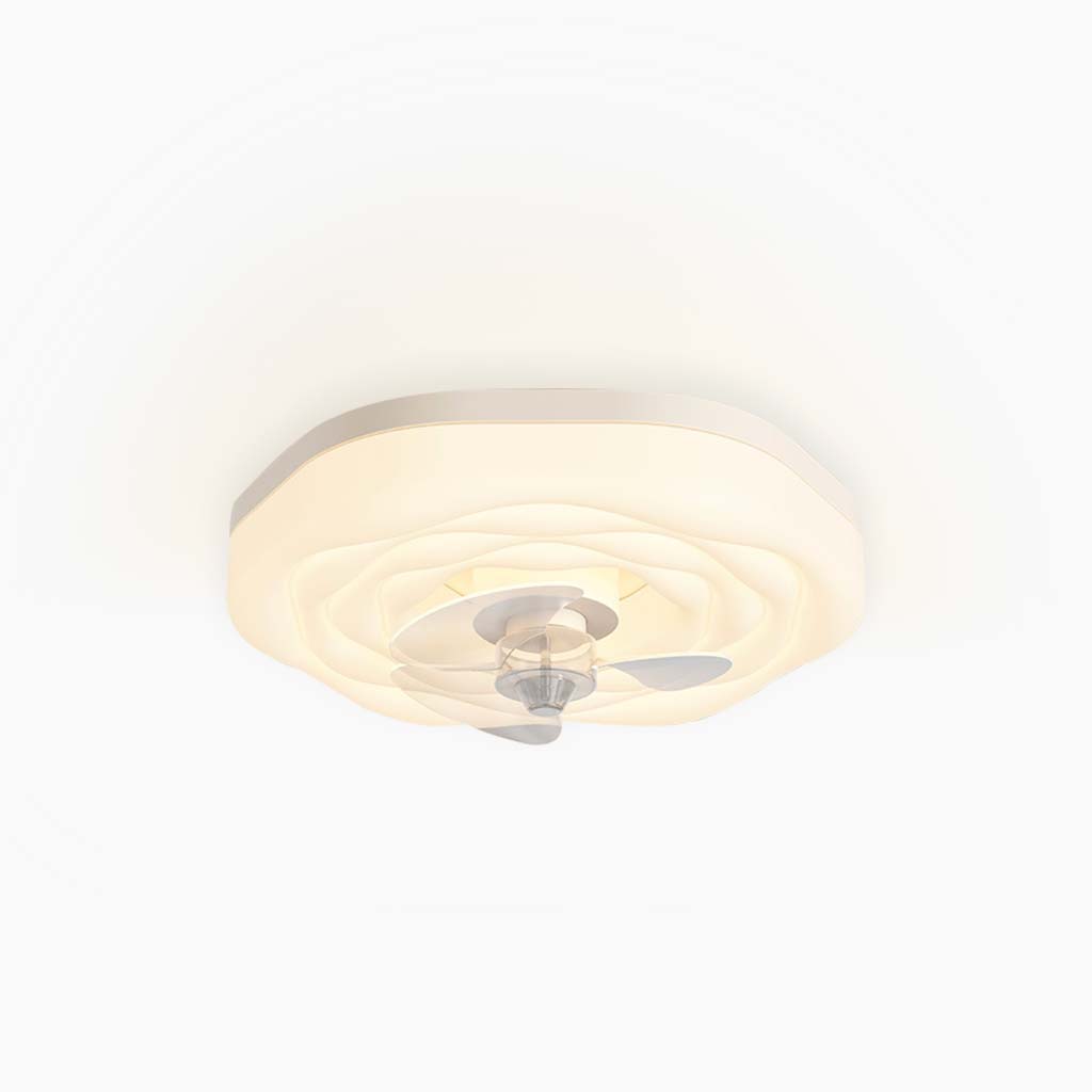 Flush Mount Ceiling Fan Light Nordic Rose, 3 Blades