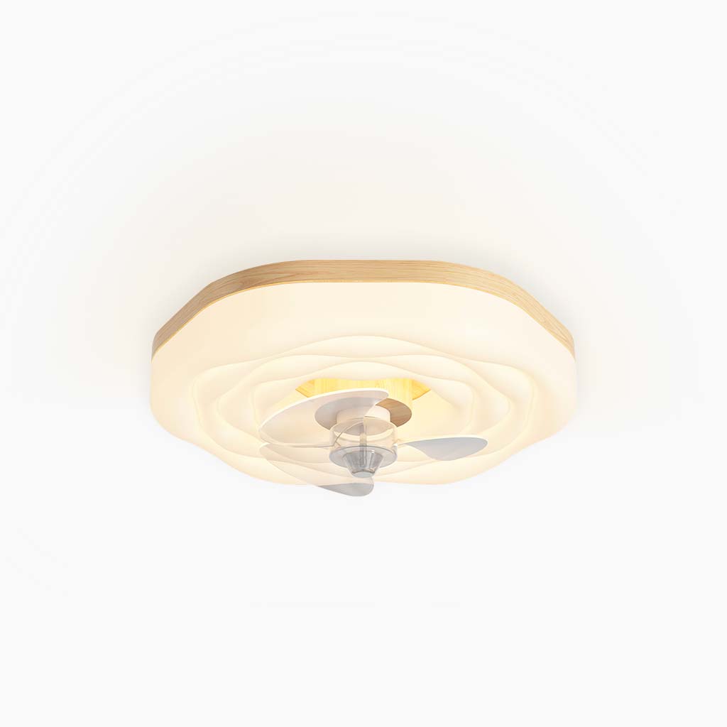 Flush Mount Ceiling Fan Light Nordic Rose, 3 Blades