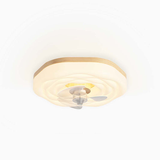 Flush Mount Ceiling Fan Light Nordic Rose, 3 Blades