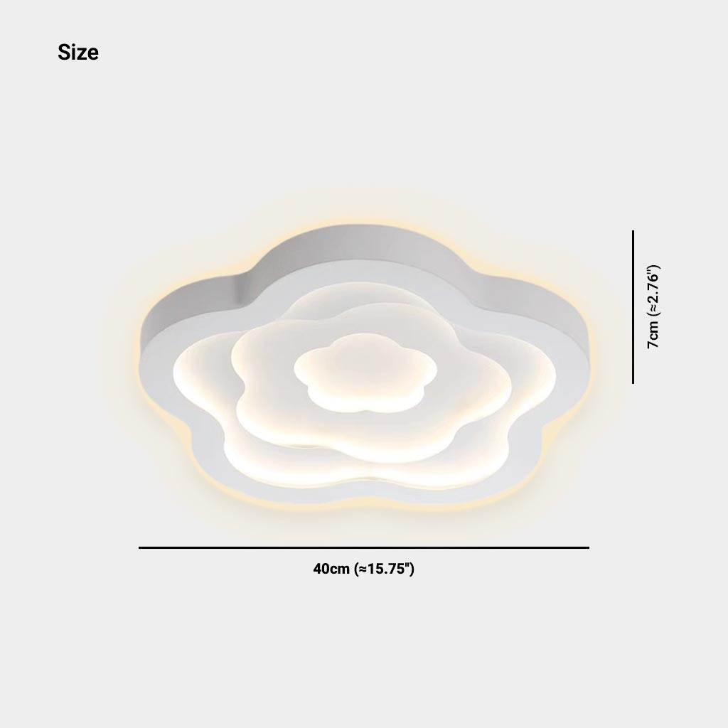 Flush Mount Ceiling Light Elegant Metal Geometric Flower, White