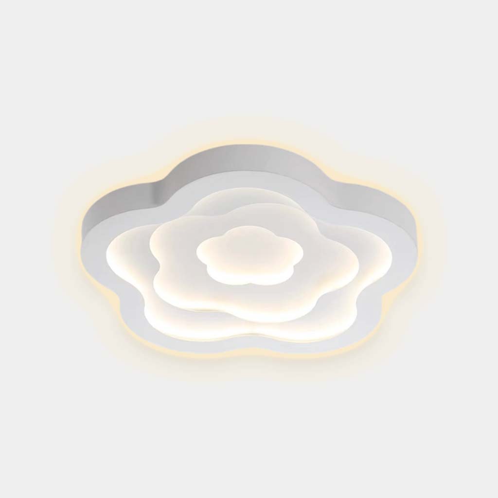 Flush Mount Ceiling Light Elegant Metal Geometric Flower, White