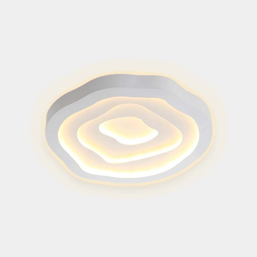 Flush Mount Ceiling Light Elegant Metal Geometric Flower, White