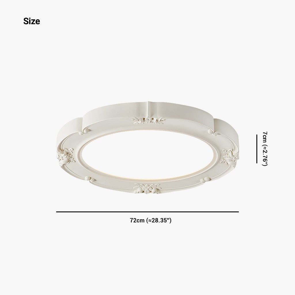 Flush Mount Ceiling Light French Retro Dimmable LED, White