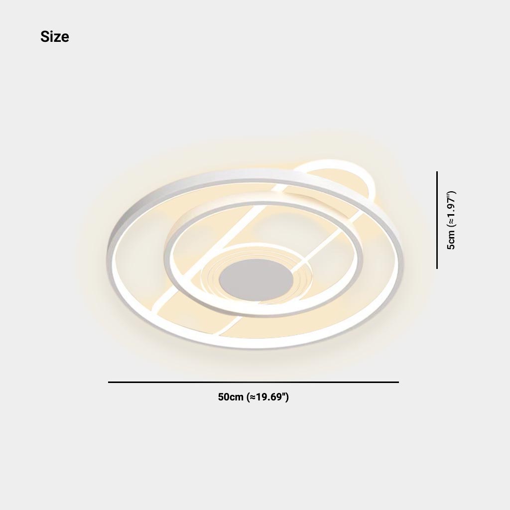 Flush Mount Ceiling Light Geometric LED Dimmable Full Spectrum, White