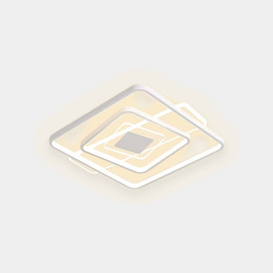 Flush Mount Ceiling Light Geometric LED Dimmable Full Spectrum, White