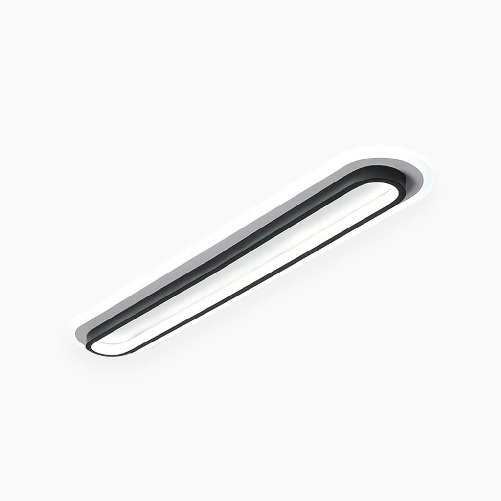 Flush Mount Ceiling Light Chic Oval Linear LED, Black / White
