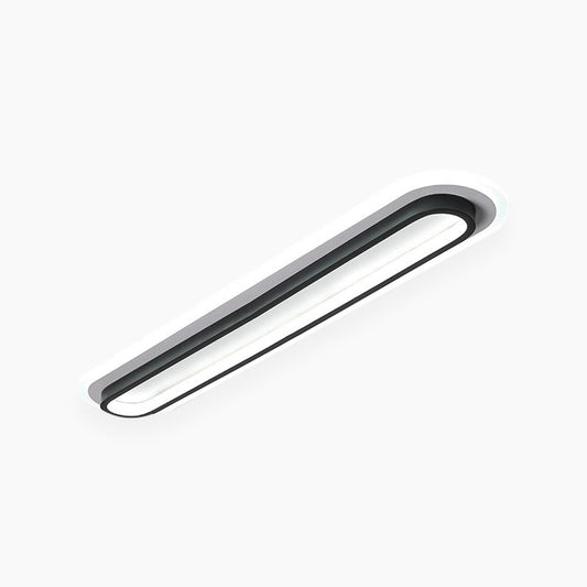 Flush Mount Ceiling Light Chic Oval Linear LED, Black / White