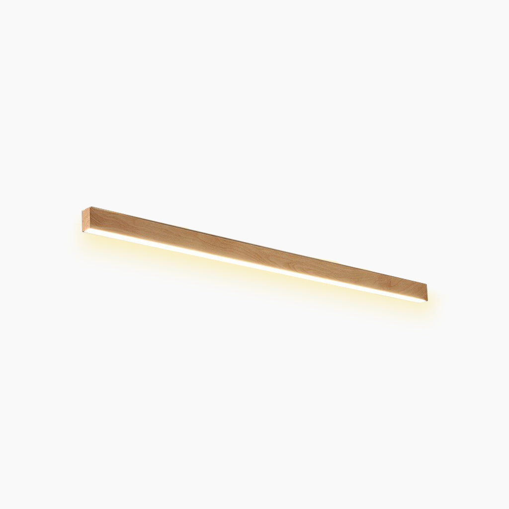Flush Mount Ceiling Light  Minimalist Linear Dimmable LED, Log/Walnut Color