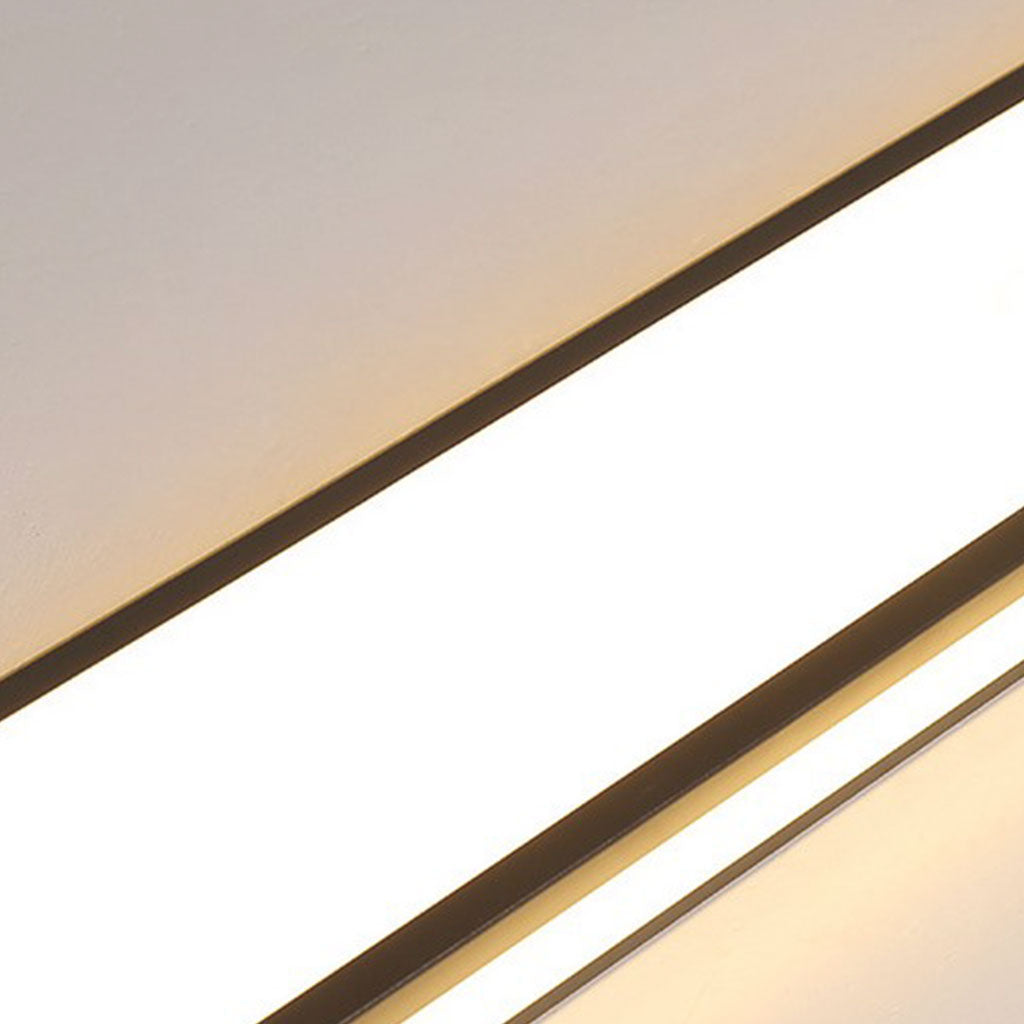 Flush Mount Ceiling Light Nordic Linear LED Rectangle, Black / White
