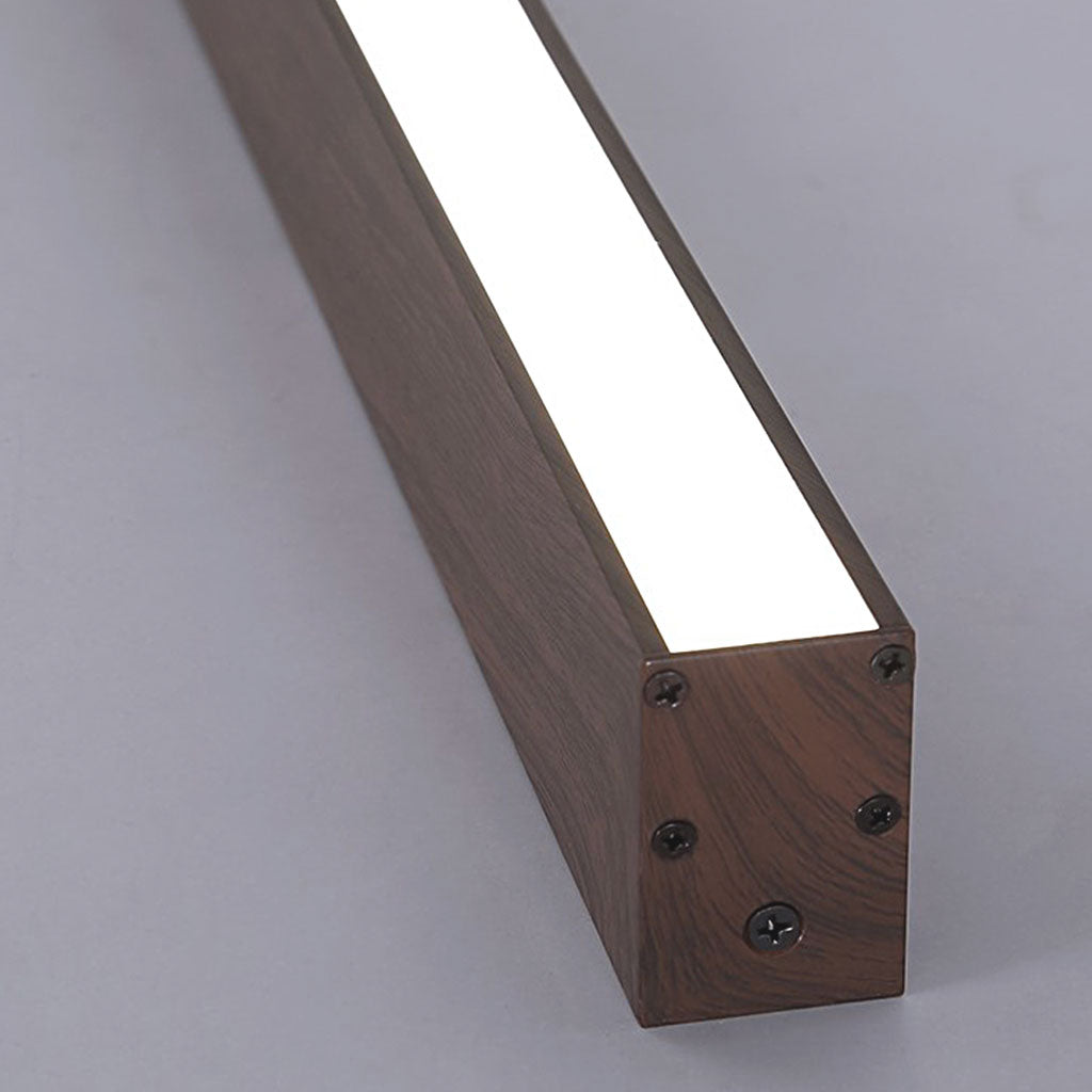 Flush Mount Ceiling Light  Minimalist Linear Dimmable LED, Log/Walnut Color