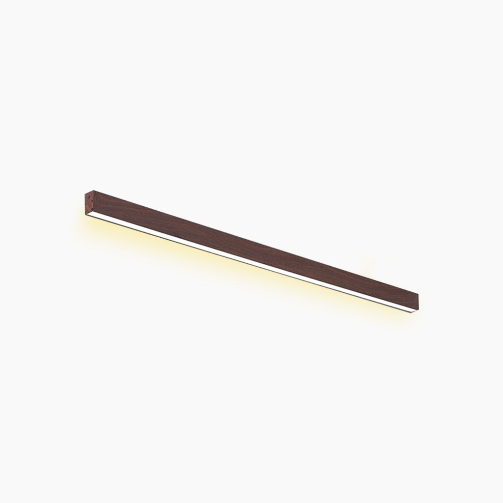 Flush Mount Ceiling Light  Minimalist Linear Dimmable LED, Log/Walnut Color