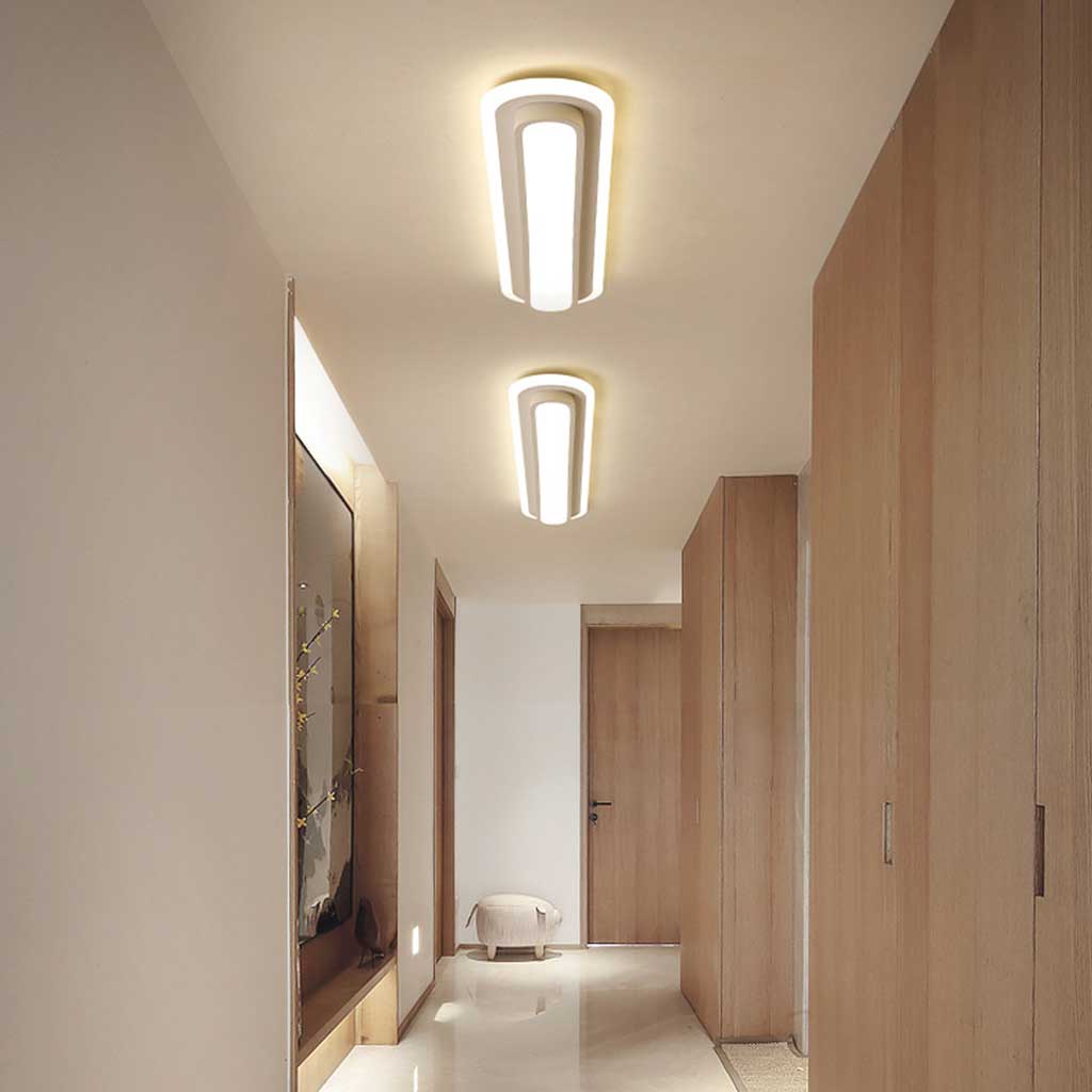 Flush Mount Ceiling Light Chic Oval Linear LED, Black / White