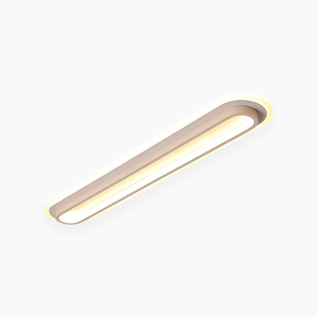 Flush Mount Ceiling Light Chic Oval Linear LED, Black / White