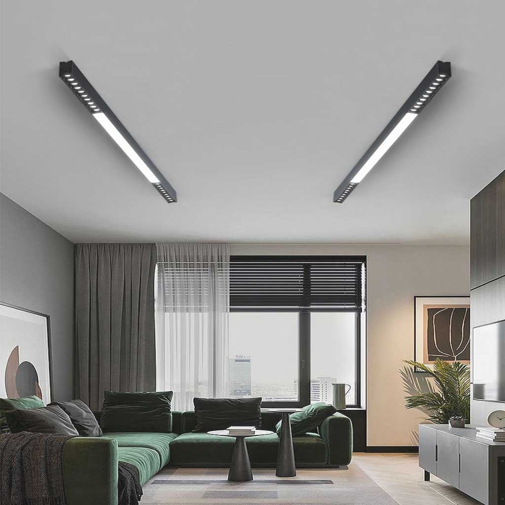Flush Mount Ceiling Light Minimalist Long Linear Anti-Glare LED Dimmable