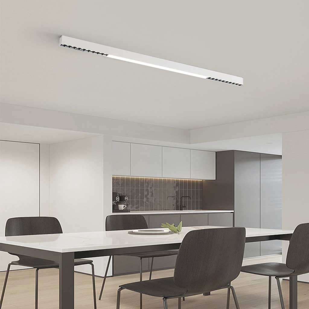 Flush Mount Ceiling Light Minimalist Long Linear Anti-Glare LED Dimmable