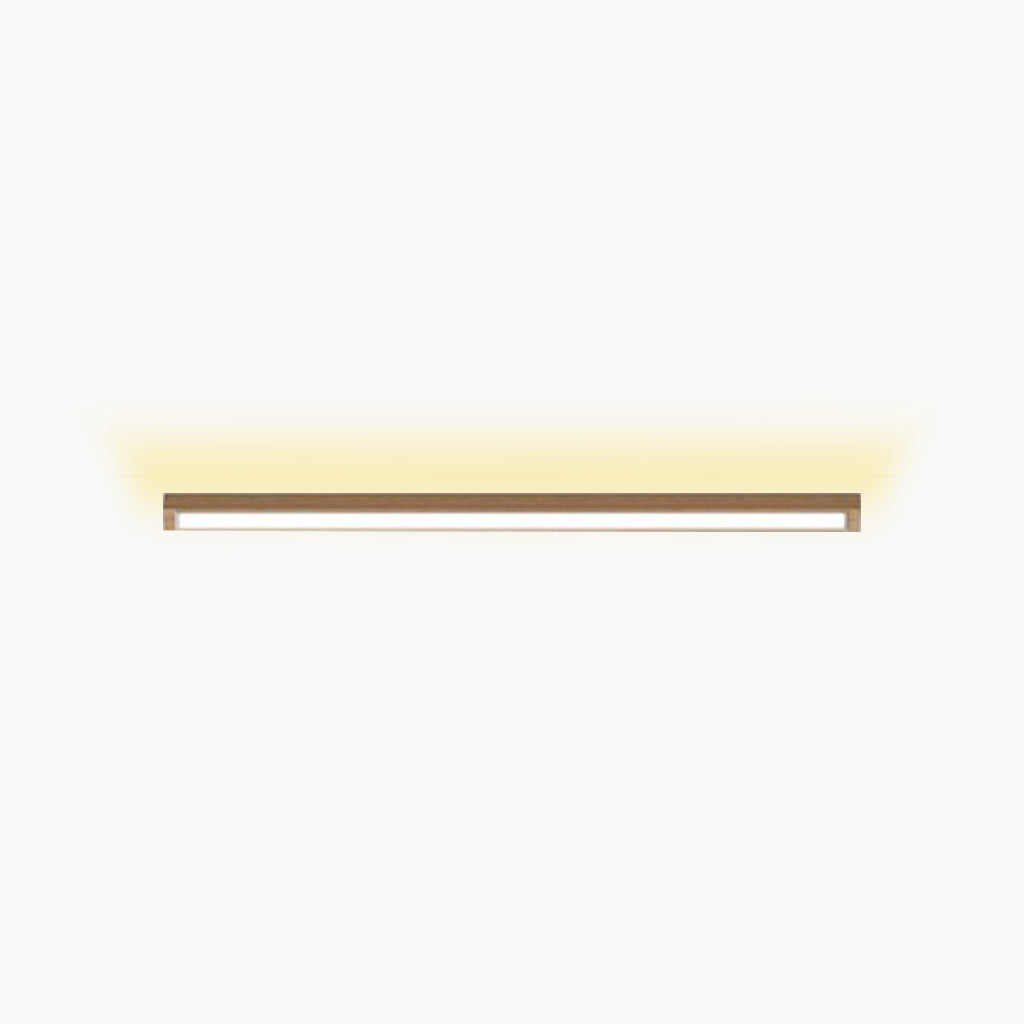 Flush Mount Ceiling Light Long Wooden Linear LED
