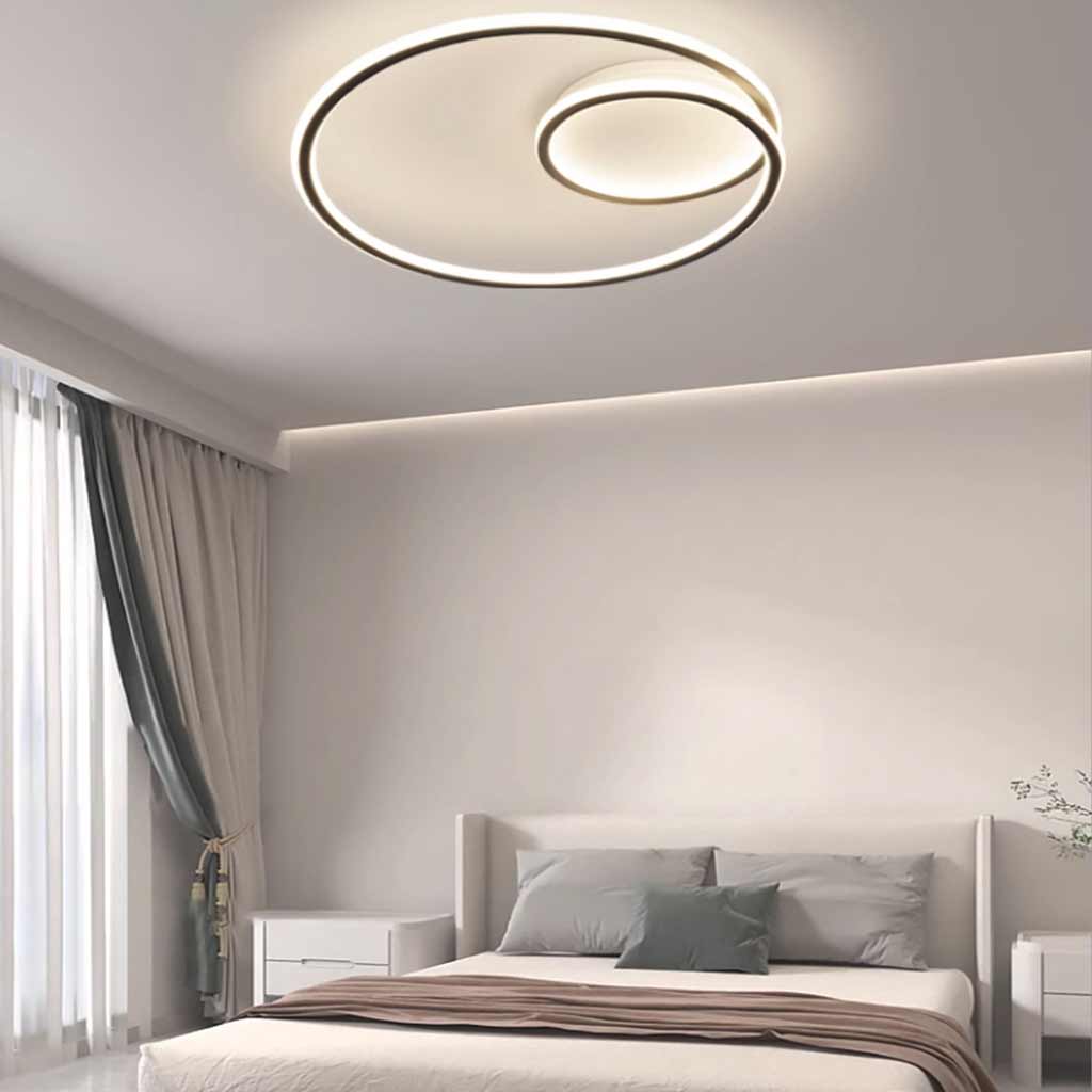 Flush Mount Ceiling Light Minimalist Circle Dimmable LED, Black / White