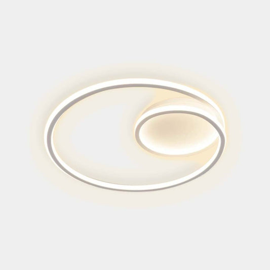 Flush Mount Ceiling Light Minimalist Circle Dimmable LED, Black / White