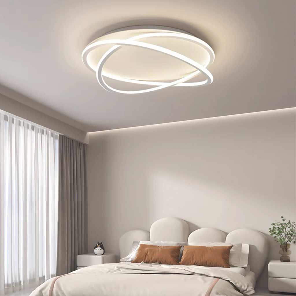 Flush Mount Ceiling Light Modern Ring LED, White