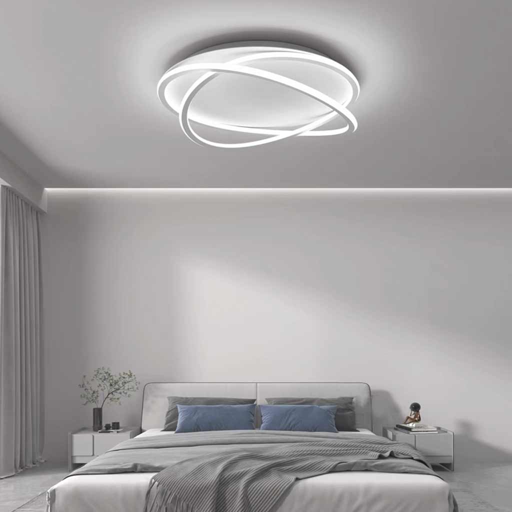 Flush Mount Ceiling Light Modern Ring LED, White