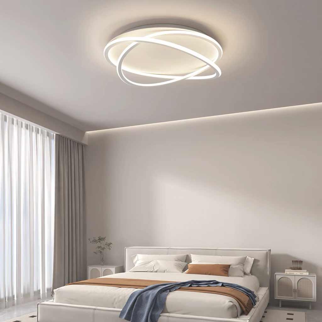 Flush Mount Ceiling Light Modern Ring LED, White