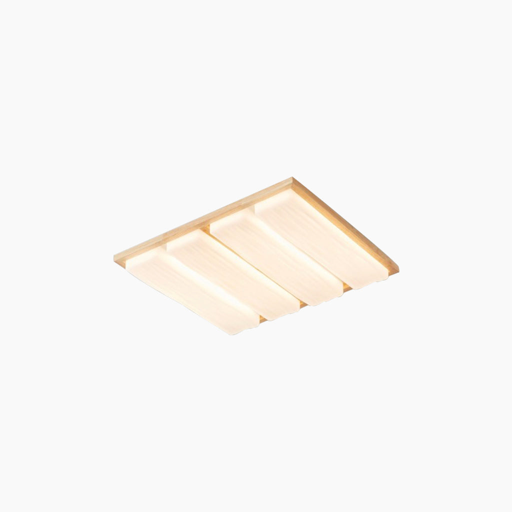Flush Mount Ceiling Light Nordic Wooden Rectangle, Dimmable
