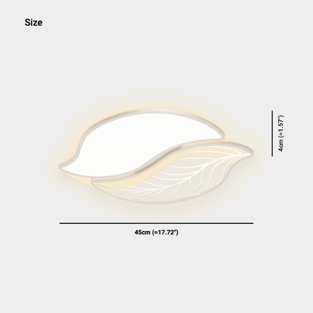Flush Mount Ceiling Light Unique Leaf LED Dimmable, White/Black