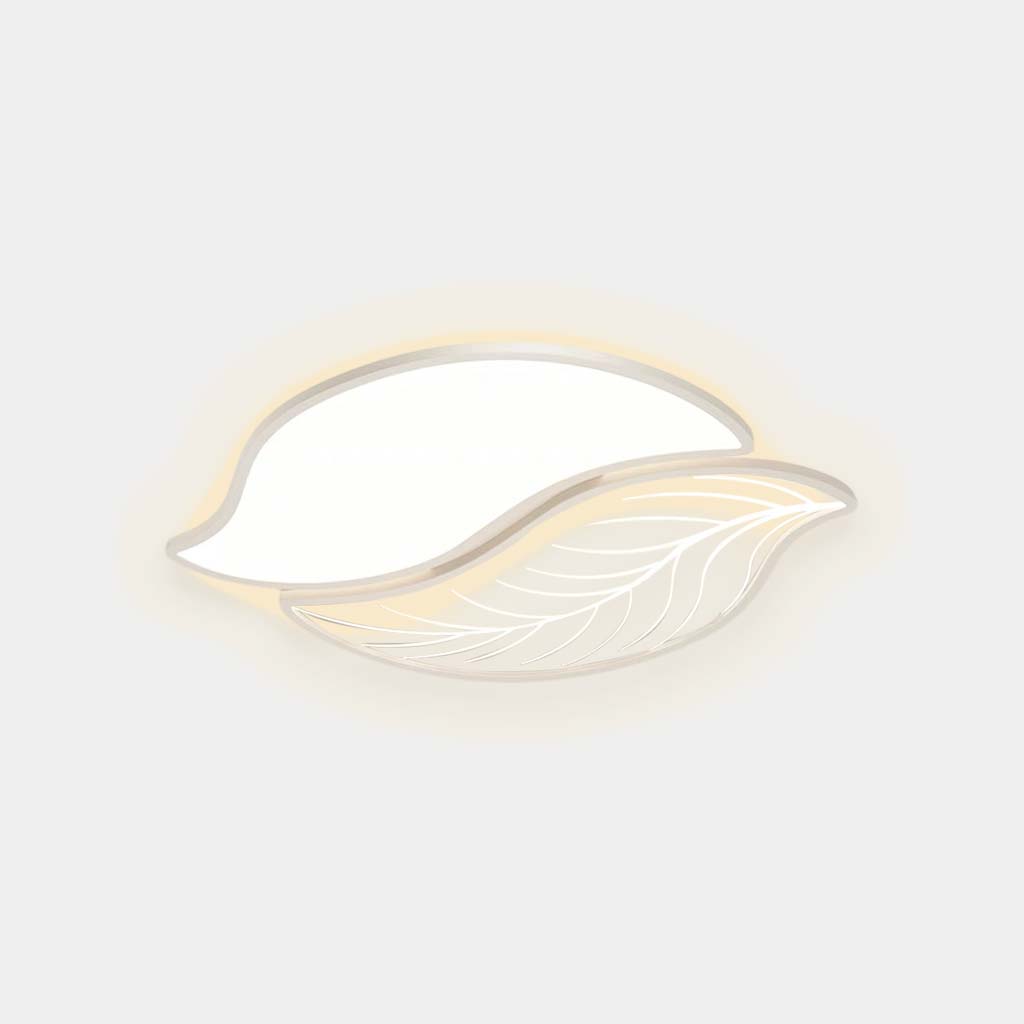 Flush Mount Ceiling Light Unique Leaf LED Dimmable, White/Black