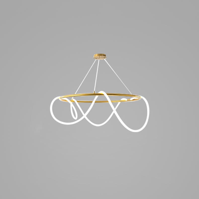 Serpentine Glow Gold Chandelier