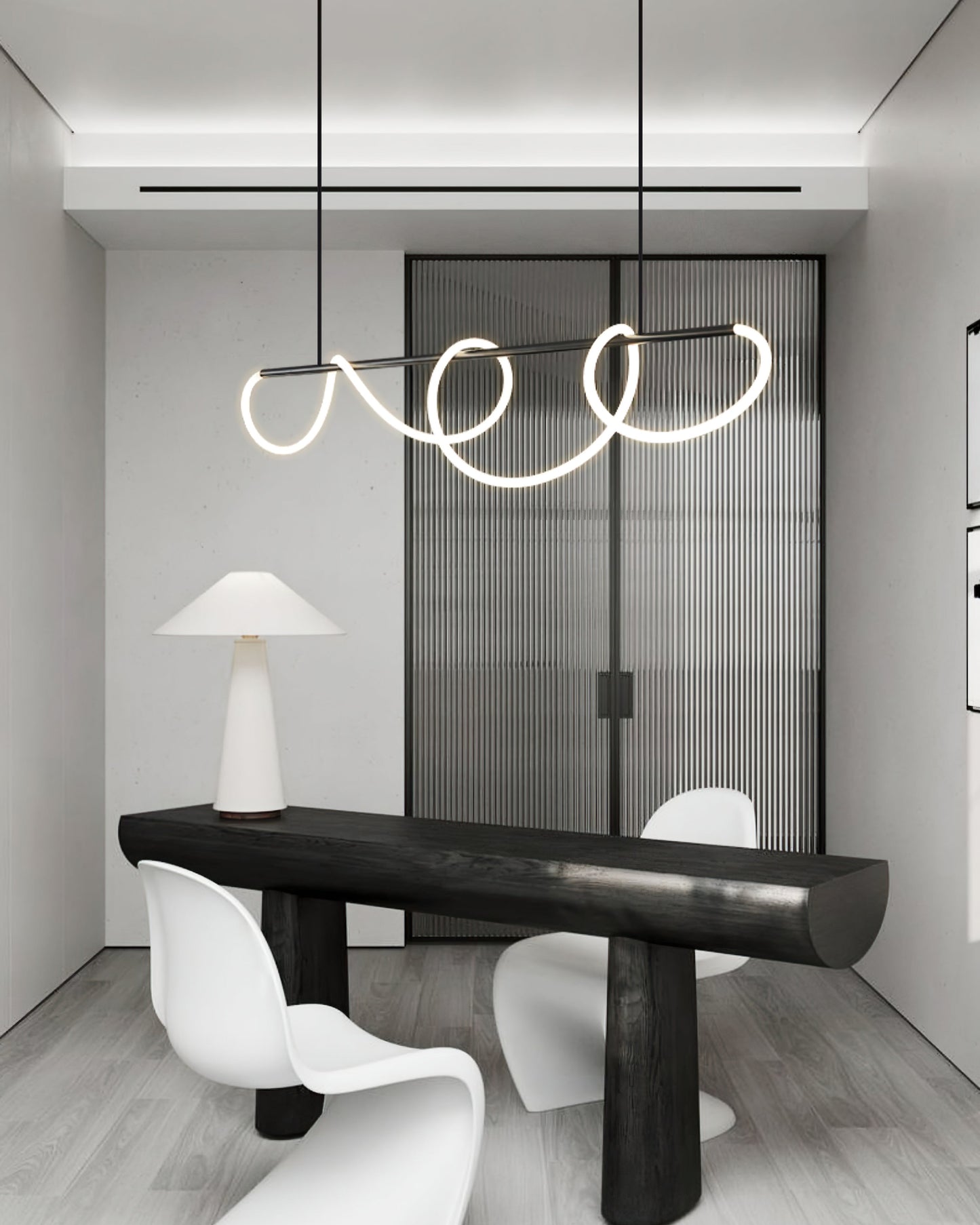 Serpentine Glow Black Chandelier