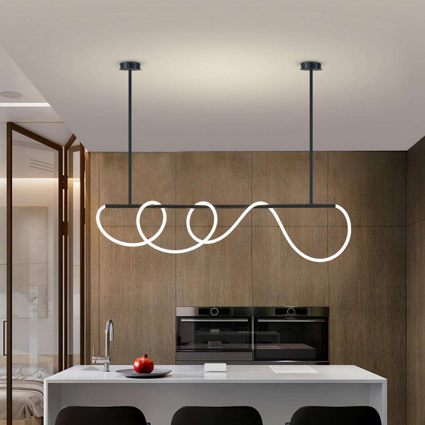 Serpentine Glow Black Chandelier