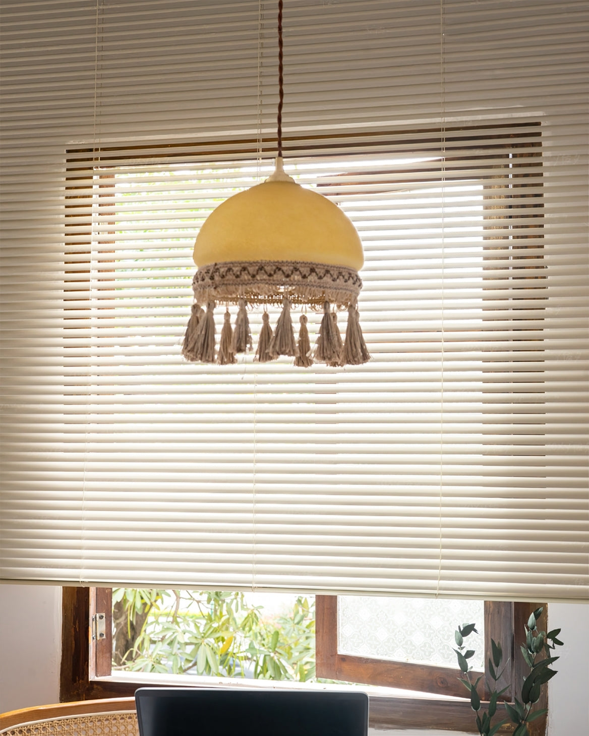 French Tassels Brass Pendant Light