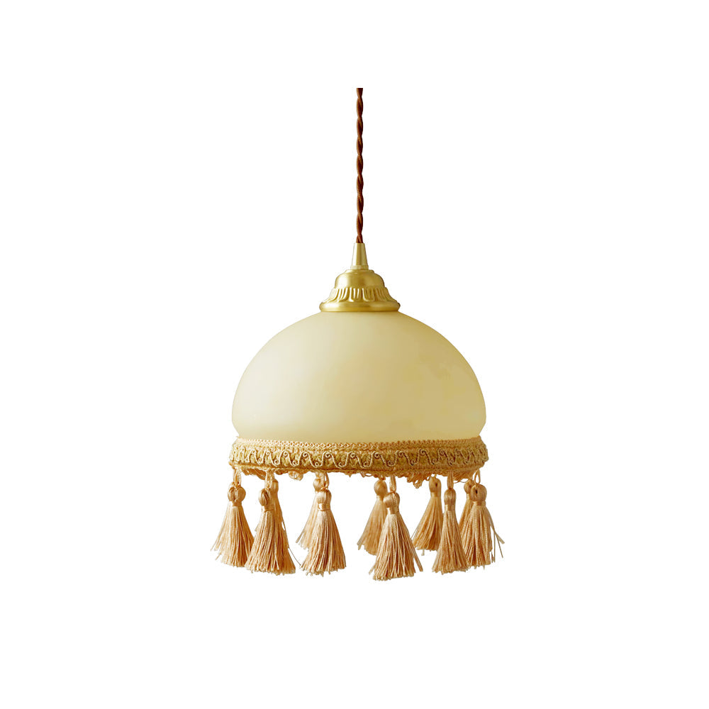 French Tassels Brass Pendant Light