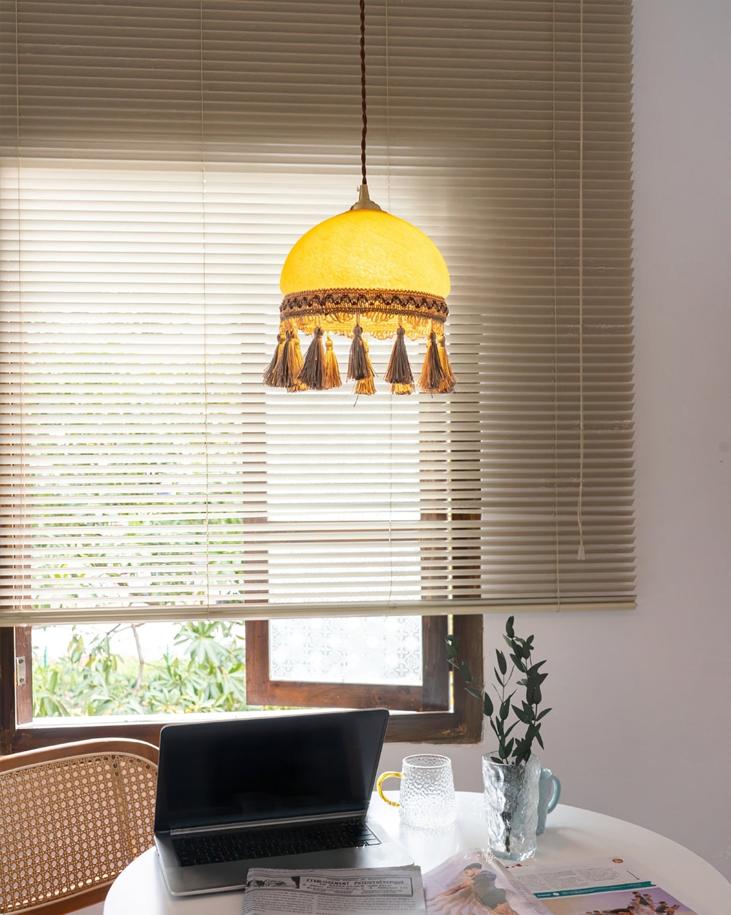 French Tassels Brass Pendant Light