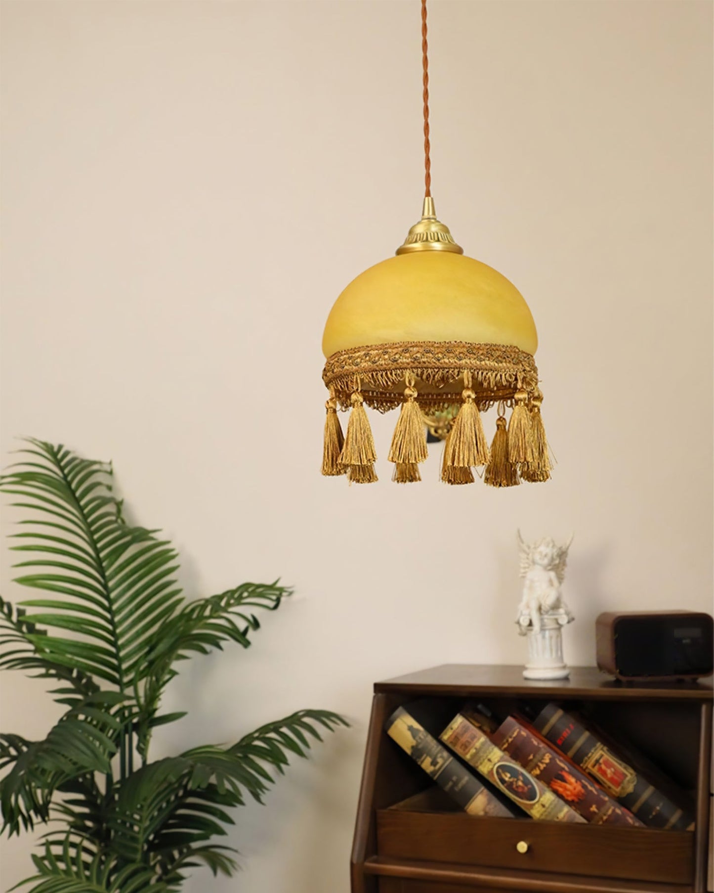 French Tassels Brass Pendant Light
