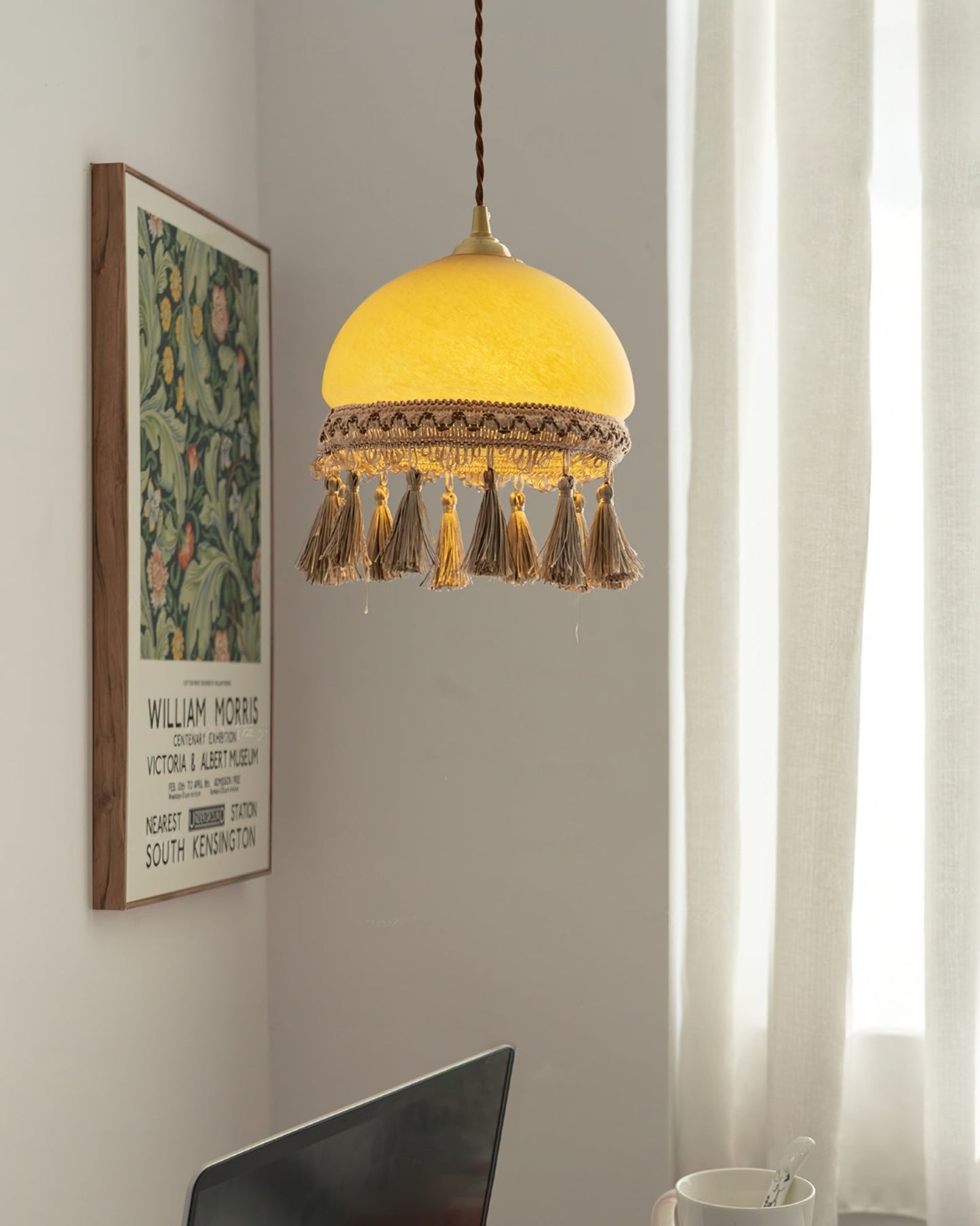 French Tassels Brass Pendant Light