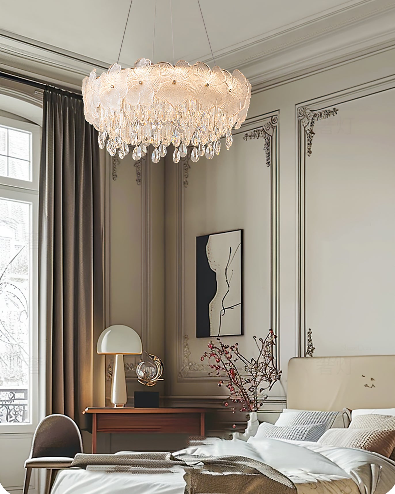 Frost Flower Glass Chandelier