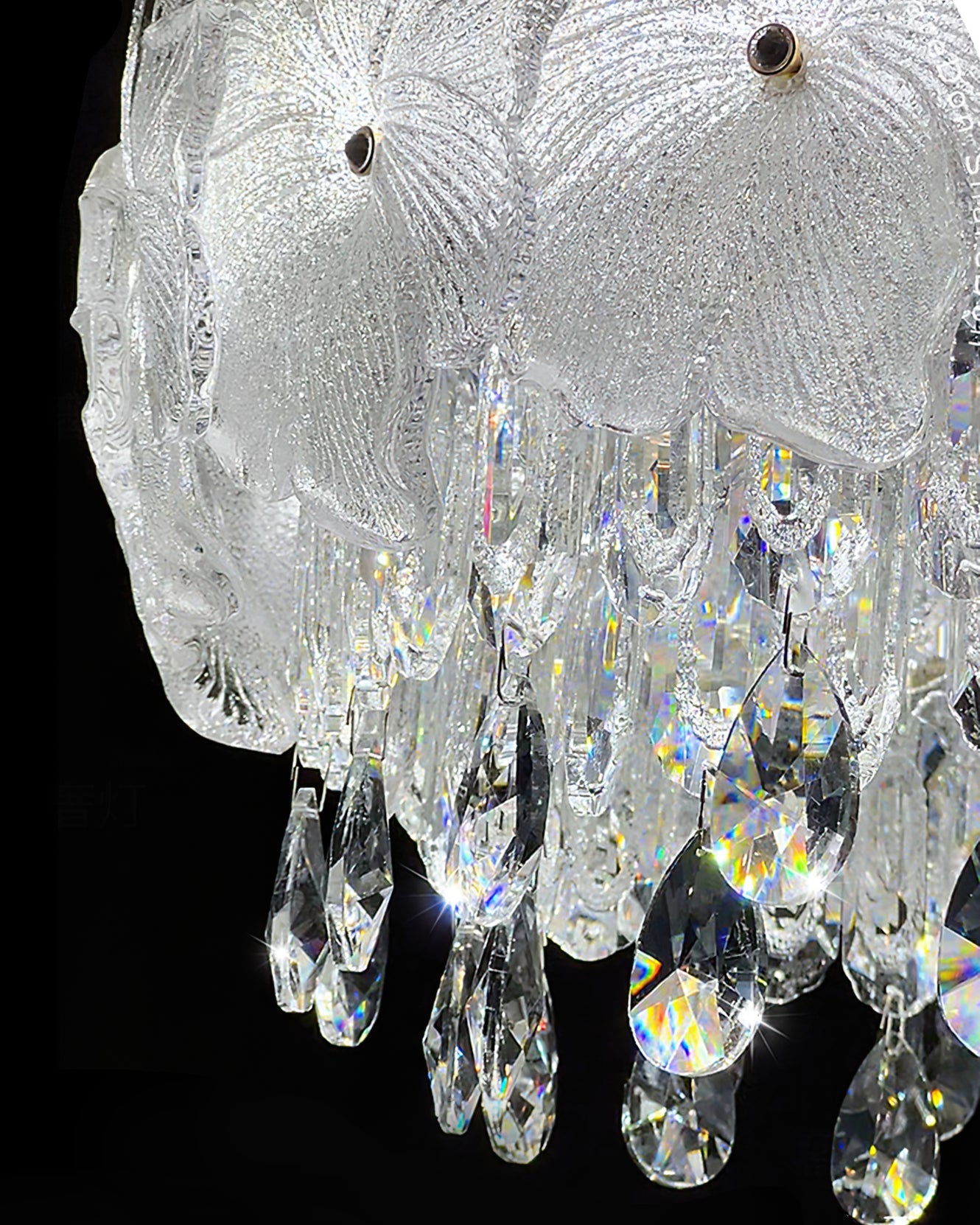 Frost Flower Glass Chandelier
